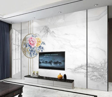 3D Antique Round Fan 139 Wall Murals