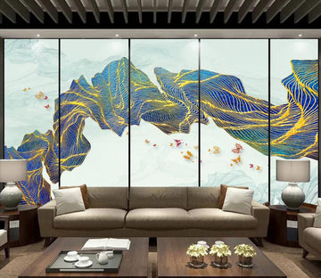 3D Golden Wave WC95 Wall Murals Wallpaper AJ Wallpaper 2 