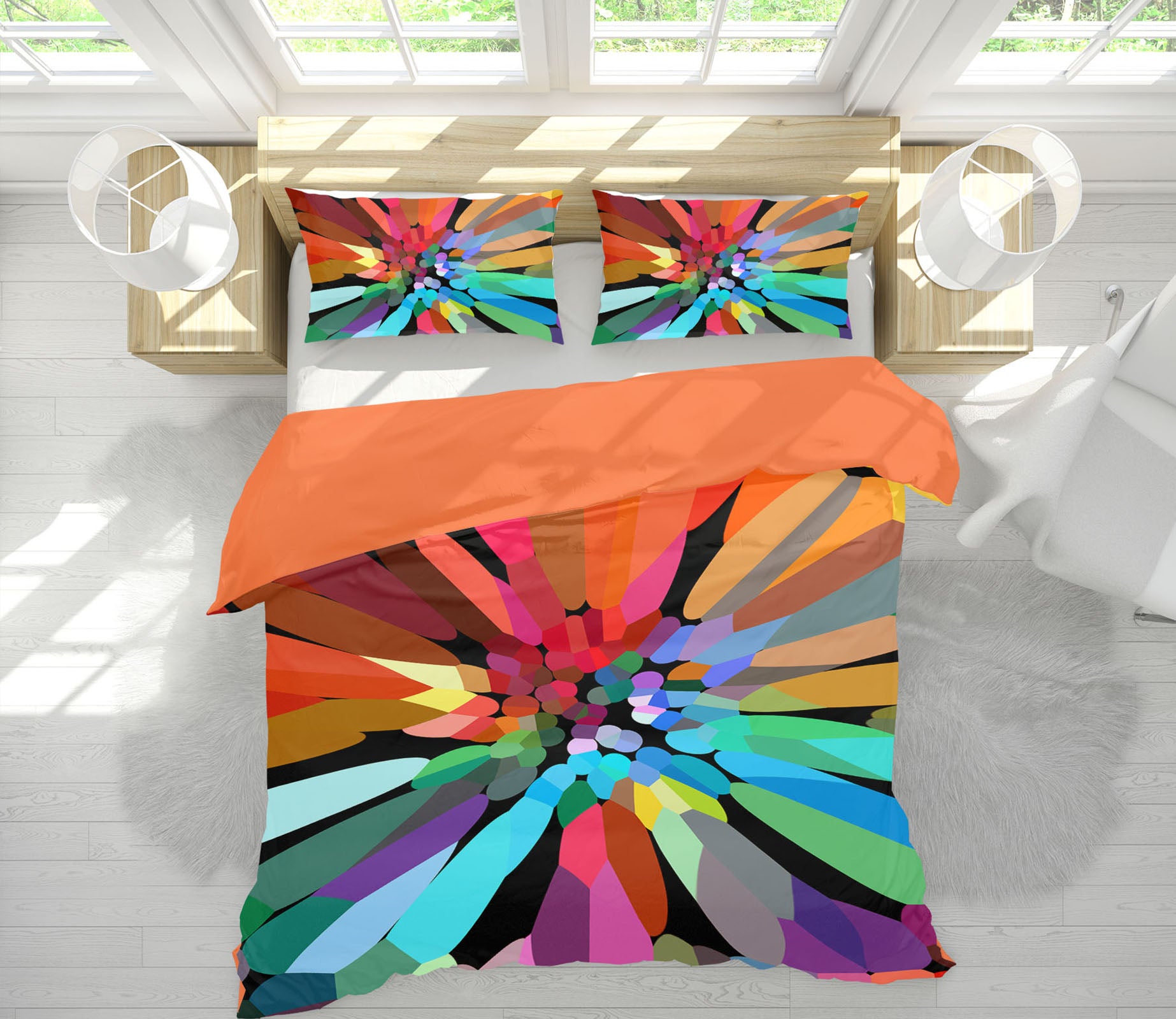 3D Colored Petals 2001 Shandra Smith Bedding Bed Pillowcases Quilt