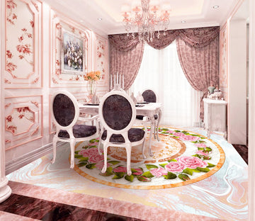 3D Pink Rose WG689 Floor Mural Wallpaper AJ Wallpaper 2 