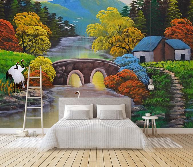 3D Red Crowned Crane 169 Wall Murals Wallpaper AJ Wallpaper 2 