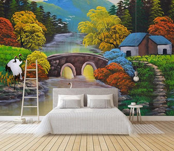 3D Red Crowned Crane 169 Wall Murals Wallpaper AJ Wallpaper 2 