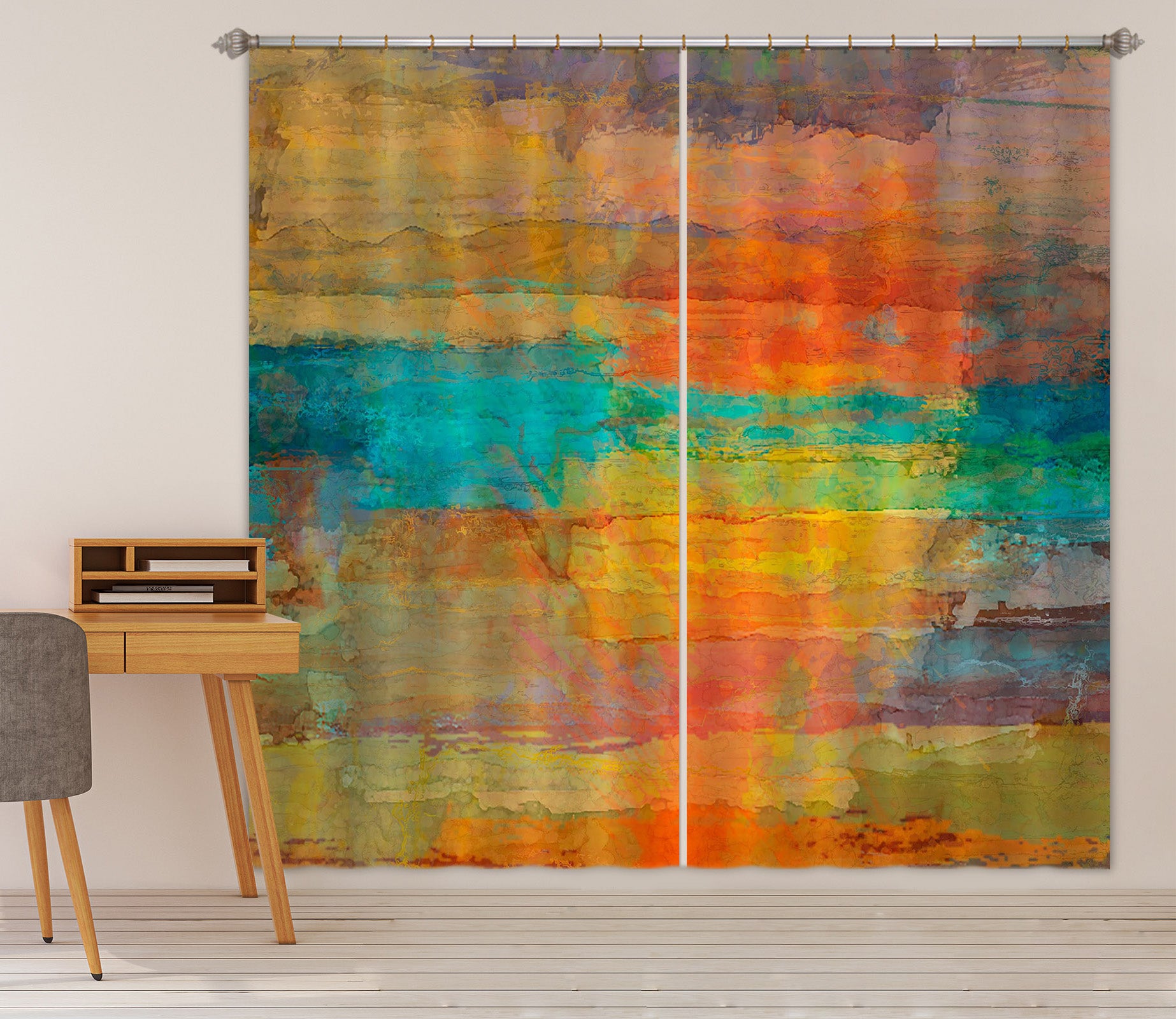 3D Sunset Sea 227 Michael Tienhaara Curtain Curtains Drapes