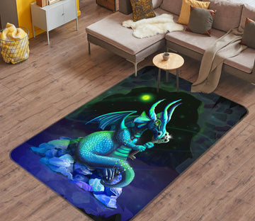 3D Night Dragon 3029 Rose Catherine Khan Rug Non Slip Rug Mat
