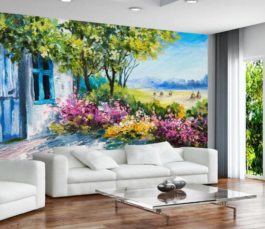 3D Country Cottage 361 Wall Murals