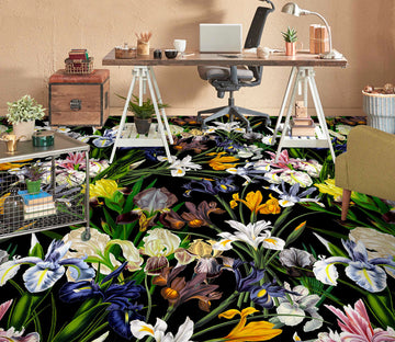3D Various Colored Flowers 10021 Uta Naumann Floor Mural  Wallpaper Murals Self-Adhesive Removable Print Epoxy