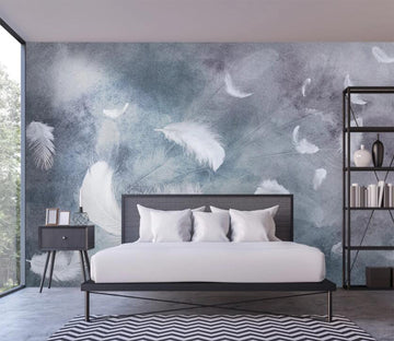 3D Small And Charming White Feathers 2256 Wall Murals