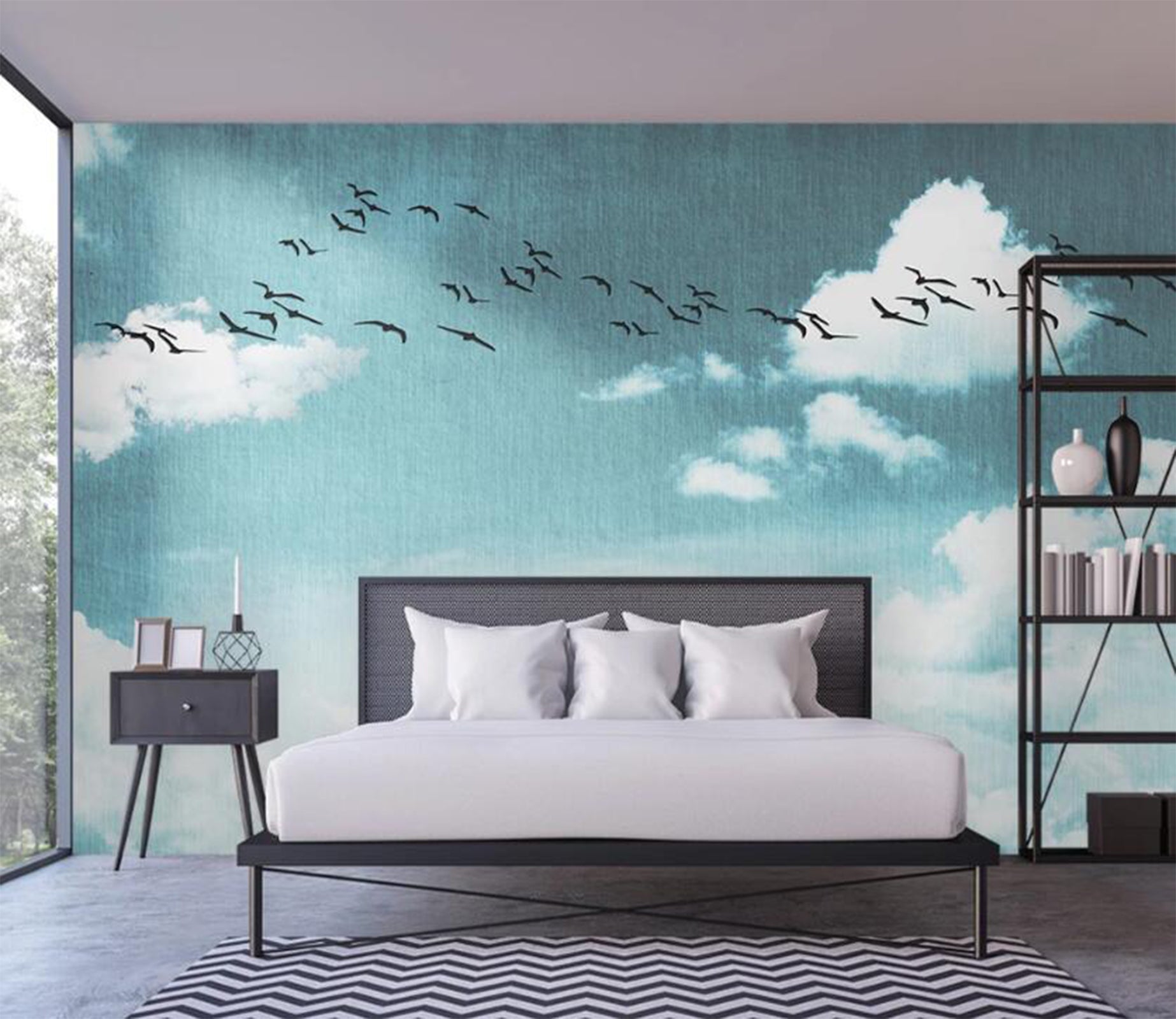 3D Blue Sky And White Clouds 2276 Wall Murals