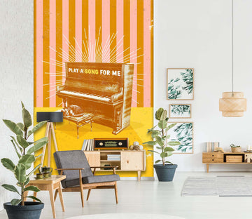 3D Play Piano 1410 Showdeer Wall Mural Wall Murals