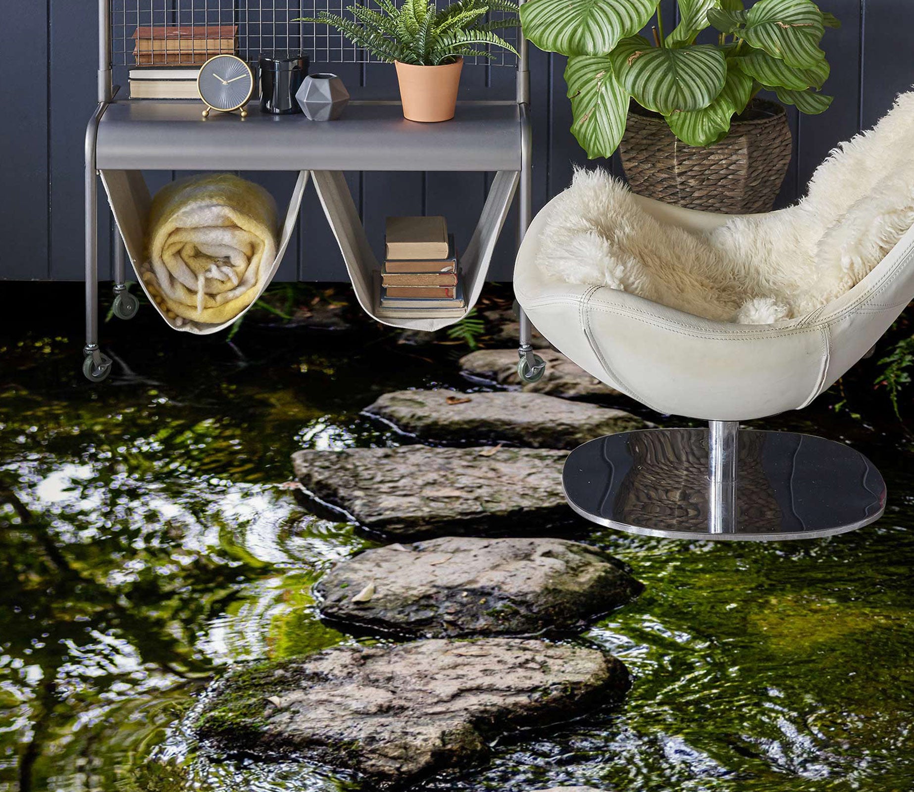 3D Black Stone Road 1104 Floor Mural  Wallpaper Murals Self-Adhesive Removable Print Epoxy