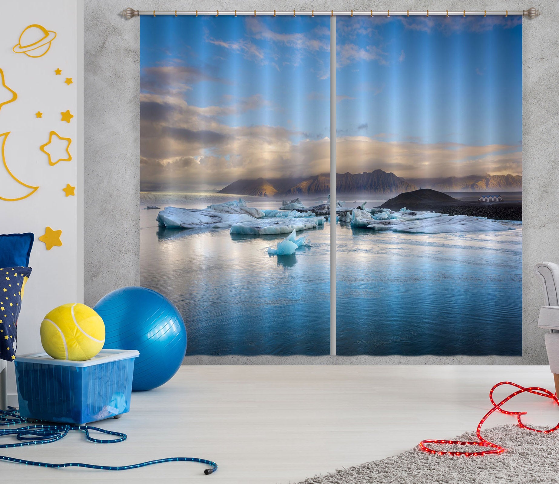 3D Blue Lake 134 Marco Carmassi Curtain Curtains Drapes