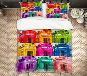 3D Color Telephone Booth 1039 Assaf Frank Bedding Bed Pillowcases Quilt