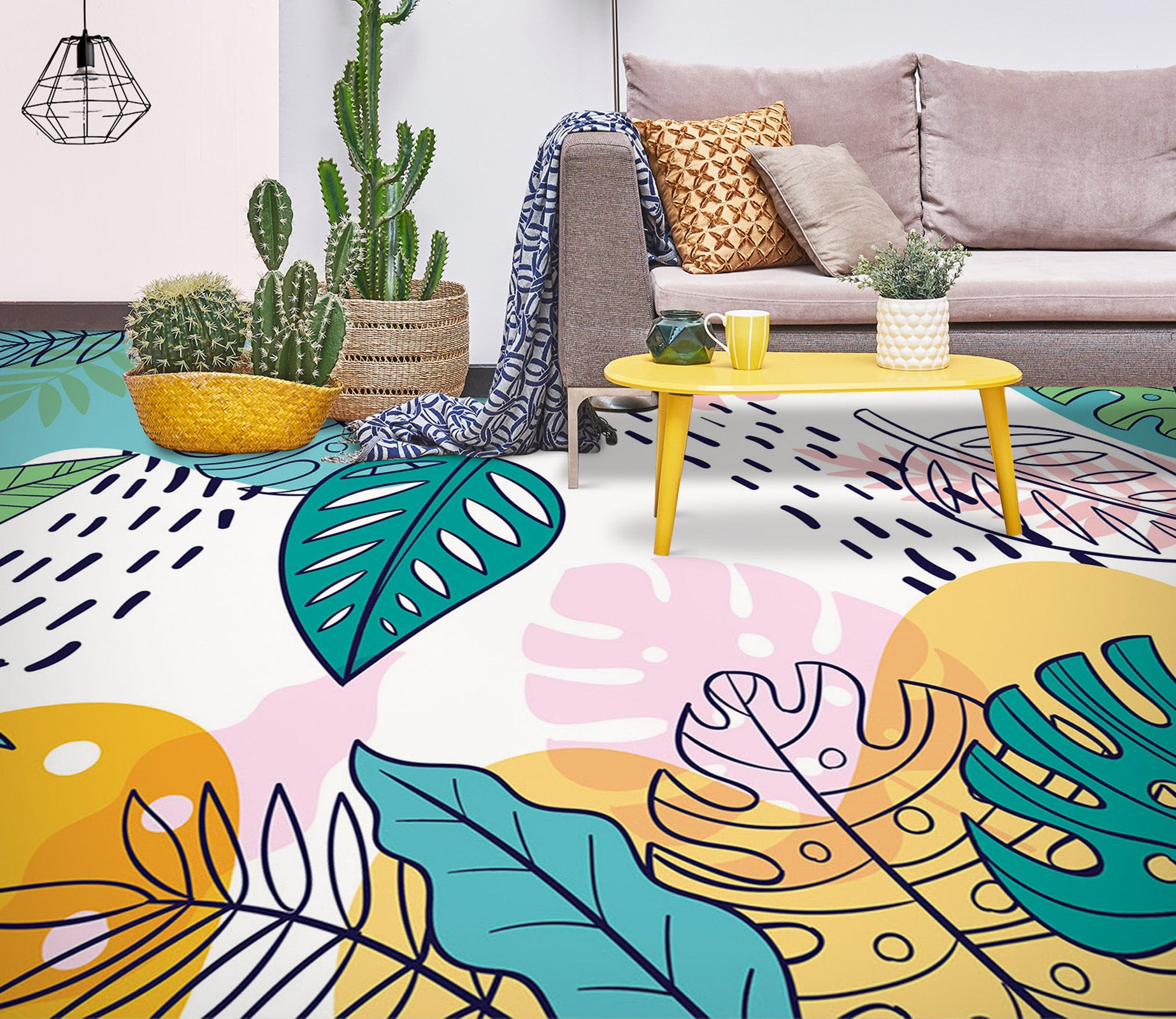 3D Wide Leaf Art 1279 Floor Mural  Wallpaper Murals Self-Adhesive Removable Print Epoxy