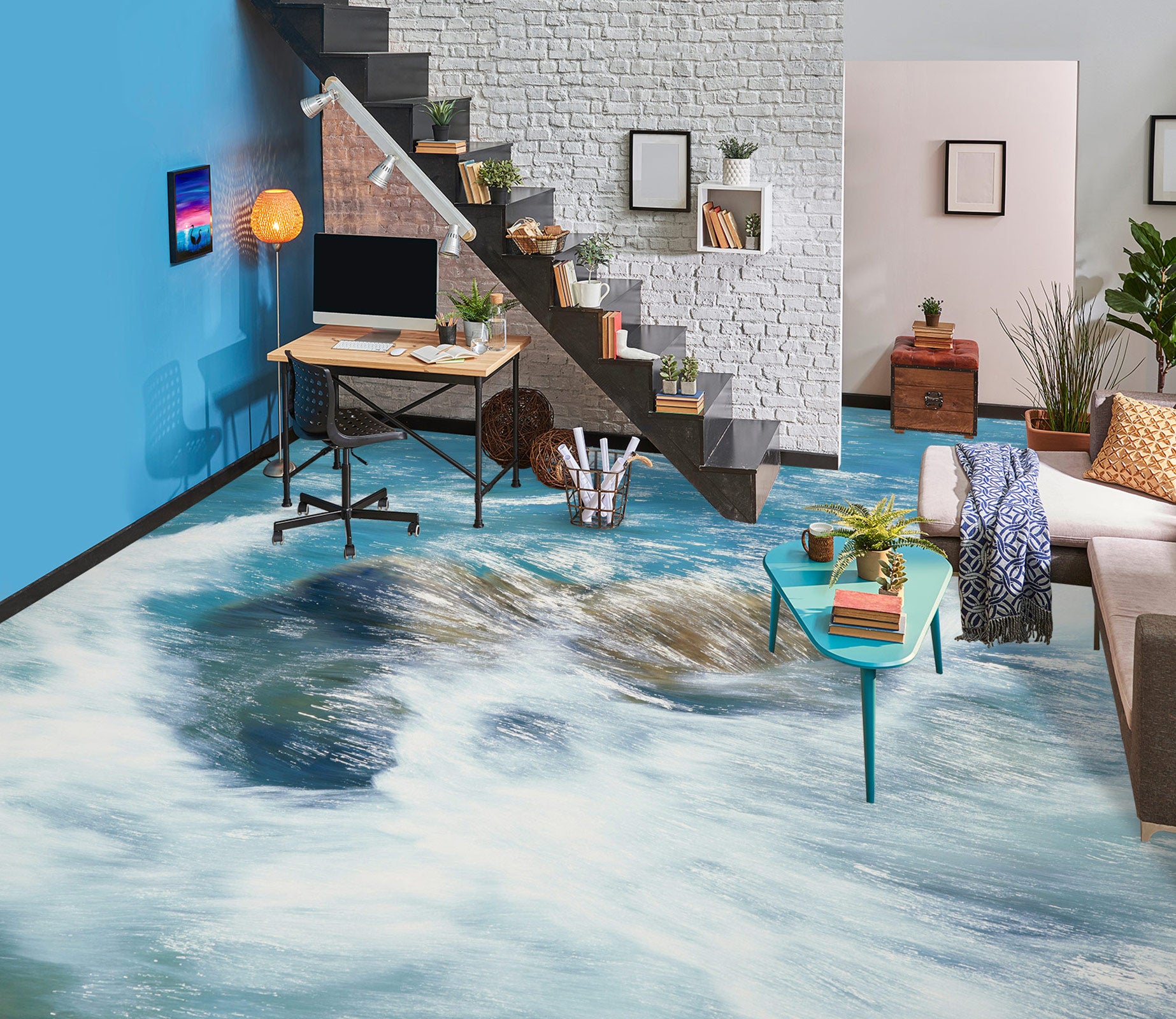 3D Sea Of Time 1381 Floor Mural  Wallpaper Murals Self-Adhesive Removable Print Epoxy