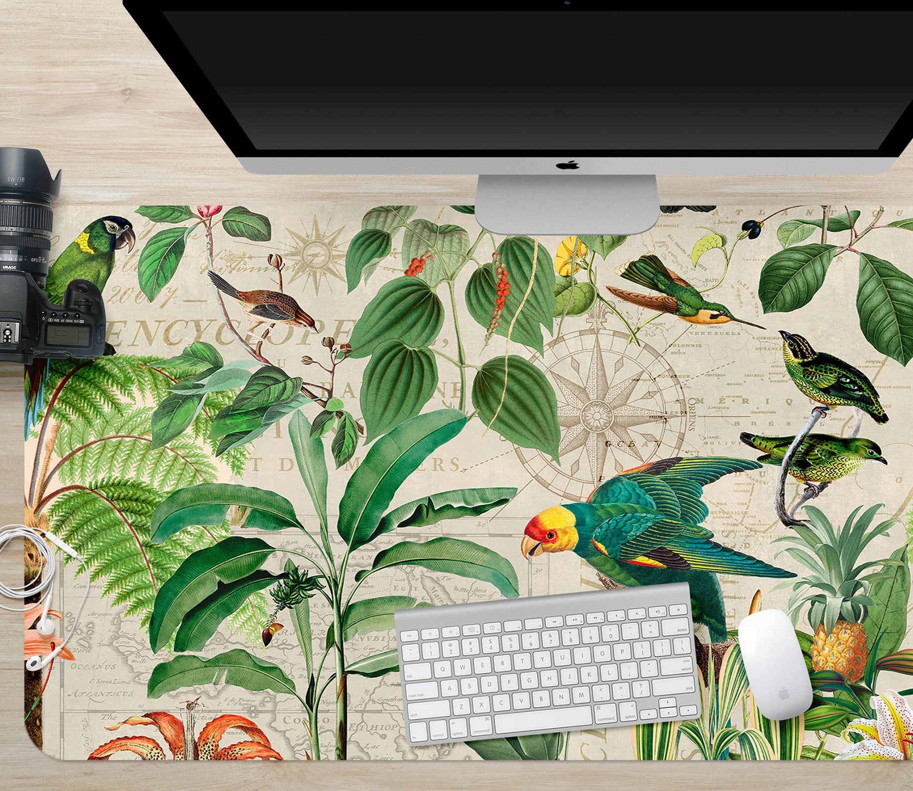 3D Green Leaves 5234 Andrea Haase Desk Mat