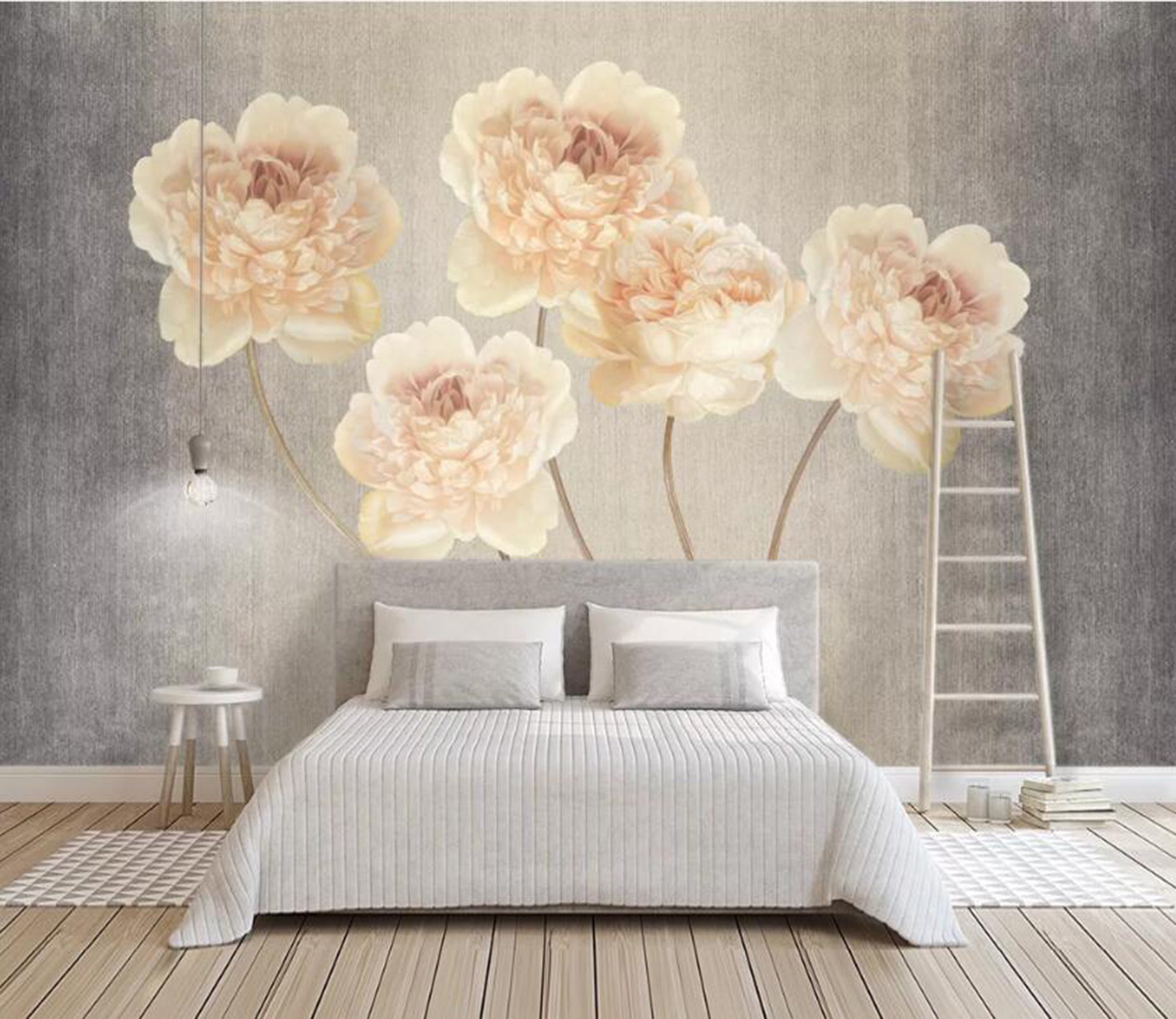 3D Light Flowers WC07 Wall Murals Wallpaper AJ Wallpaper 2 