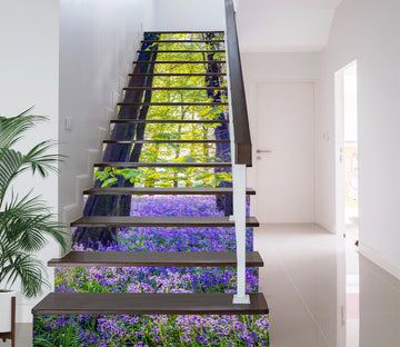 3D Woods Purple Flowers 10959 Assaf Frank Stair Risers