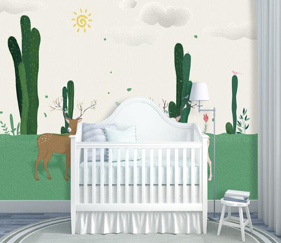 3D Meadow Cactus 861 Wall Murals