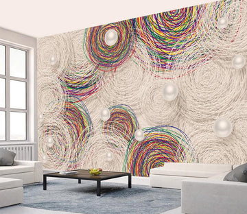3D Color Line Pearl WC414 Wall Murals