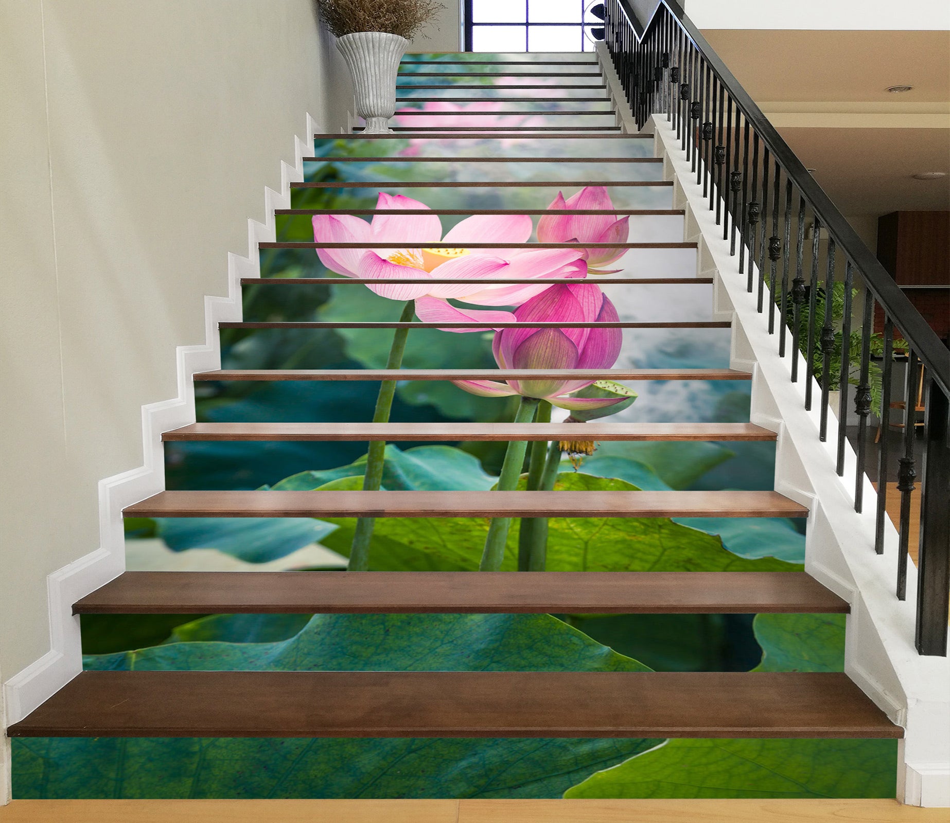 3D Noble And Beautiful Lotus 429 Stair Risers