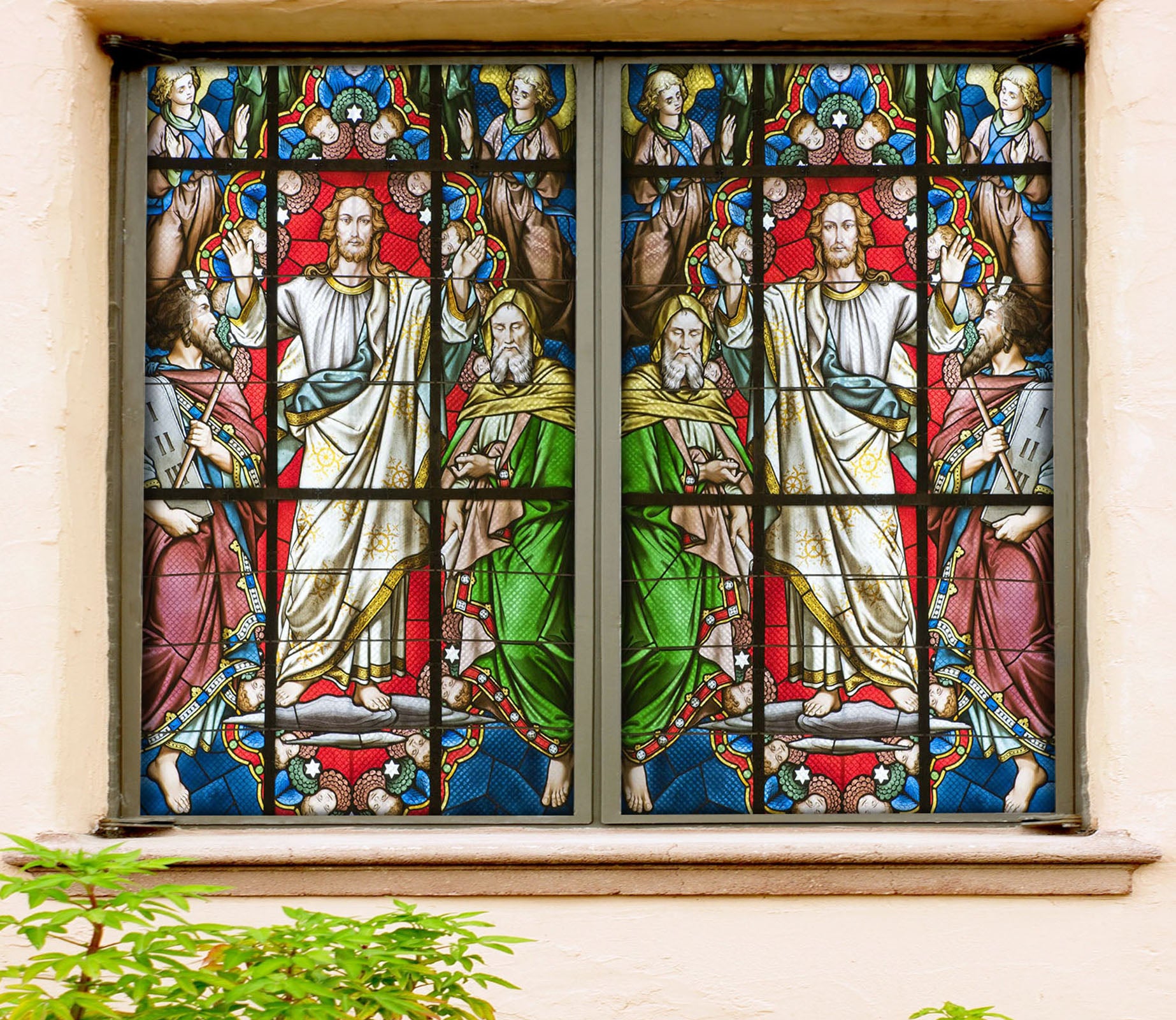 3D Religious Ceremony 106 Window Film Print Sticker Cling Stained Glass UV Block