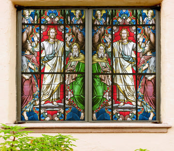 3D Religious Ceremony 106 Window Film Print Sticker Cling Stained Glass UV Block