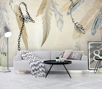 3D Flowing Feathers 494 Wall Murals