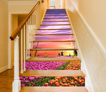 3D Romantic Flower Field 276 Stair Risers