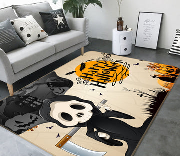 3D Cartoon Sickle Pumpkin 219 Halloween Non Slip Rug Mat Mat AJ Creativity Home 