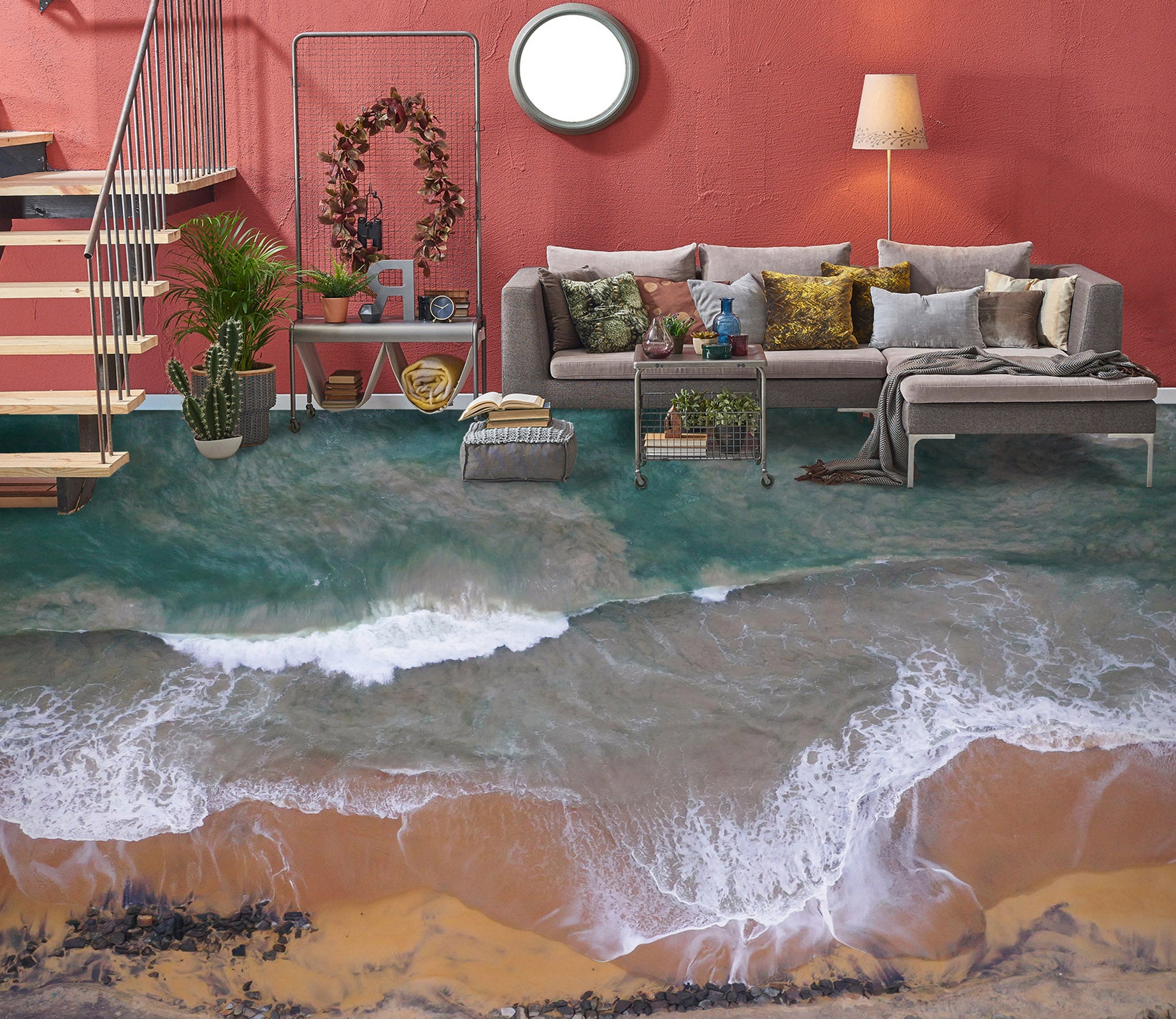 3D Graceful Waves 588 Floor Mural  Wallpaper Murals Rug & Mat Print Epoxy waterproof bath floor