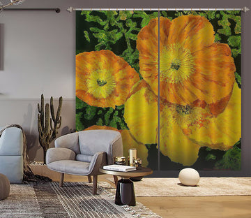 3D Yellow Petals 167 Allan P. Friedlander Curtain Curtains Drapes