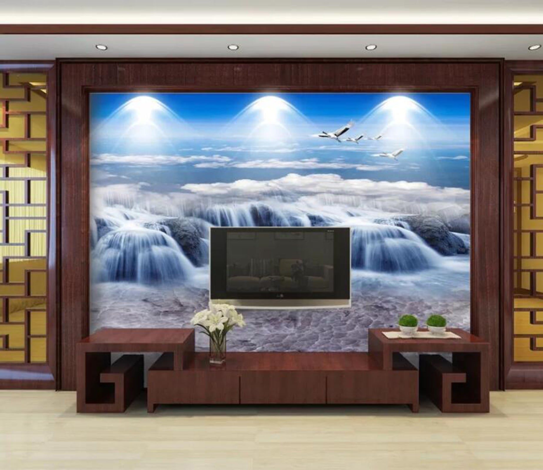 3D Waterfall WC55 Wall Murals Wallpaper AJ Wallpaper 2 