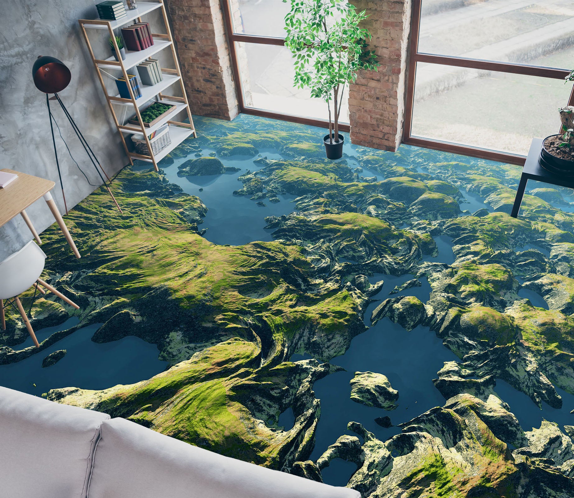 3D Green Distribution 012 Floor Mural  Wallpaper Murals Rug & Mat Print Epoxy waterproof bath floor