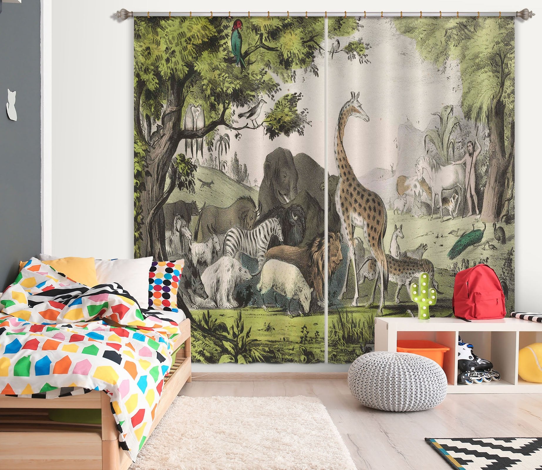 3D Animal Home 041 Andrea haase Curtain Curtains Drapes Wallpaper AJ Wallpaper 