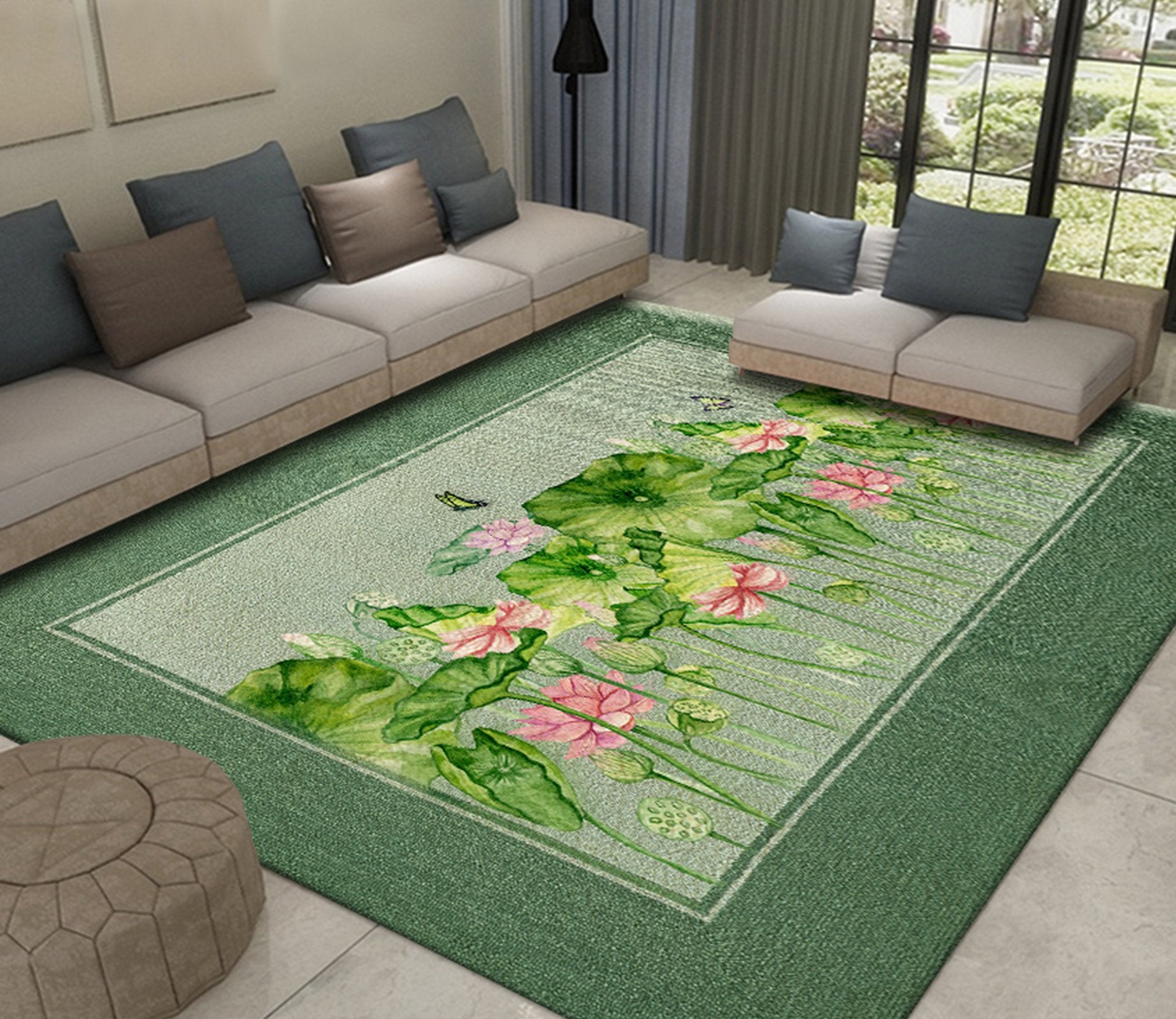 3D Lotus WG459 Non Slip Rug Mat Mat AJ Creativity Home 