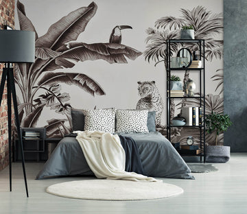 3D Leopard Forest 1542 Wall Murals