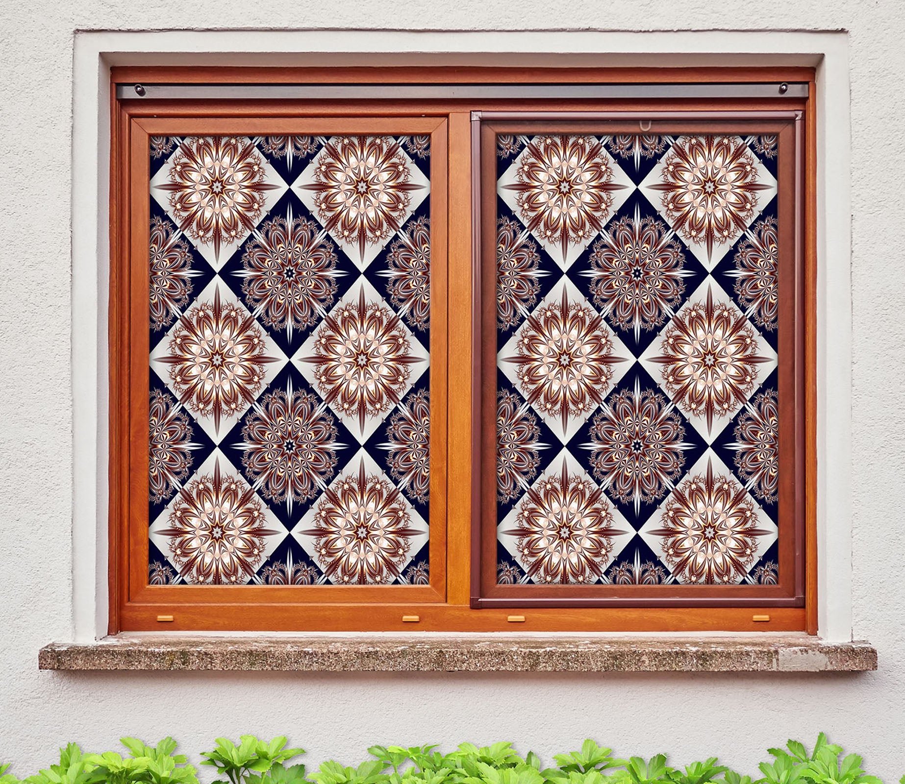 3D Custom Pattern 198 Window Film Print Sticker Cling Stained Glass UV Block