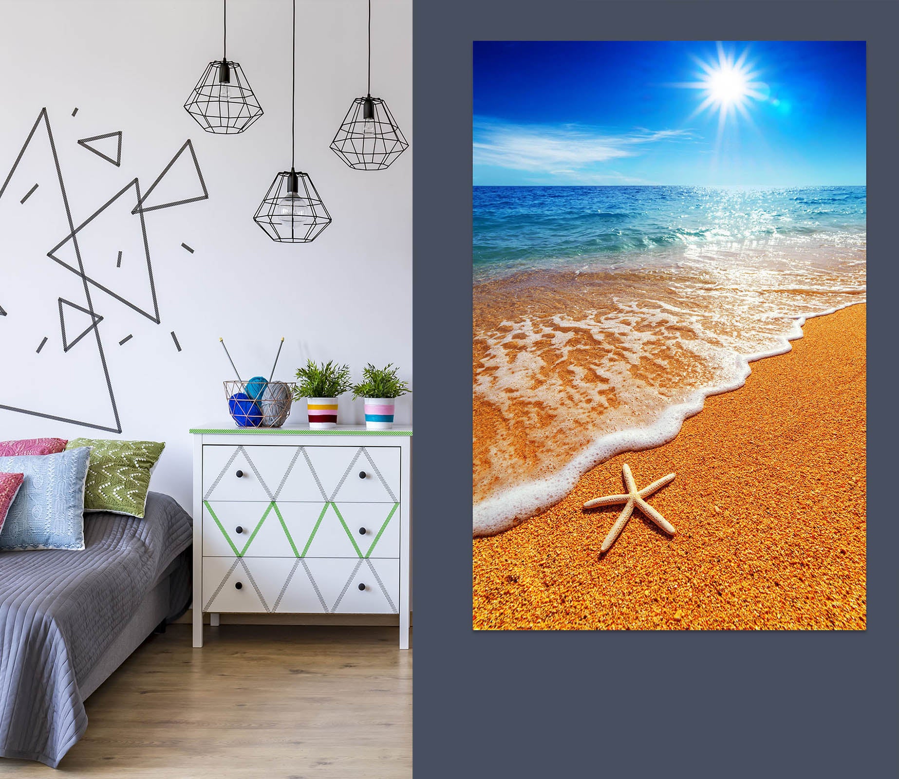 3D Sunny Beach 002 Wall Sticker