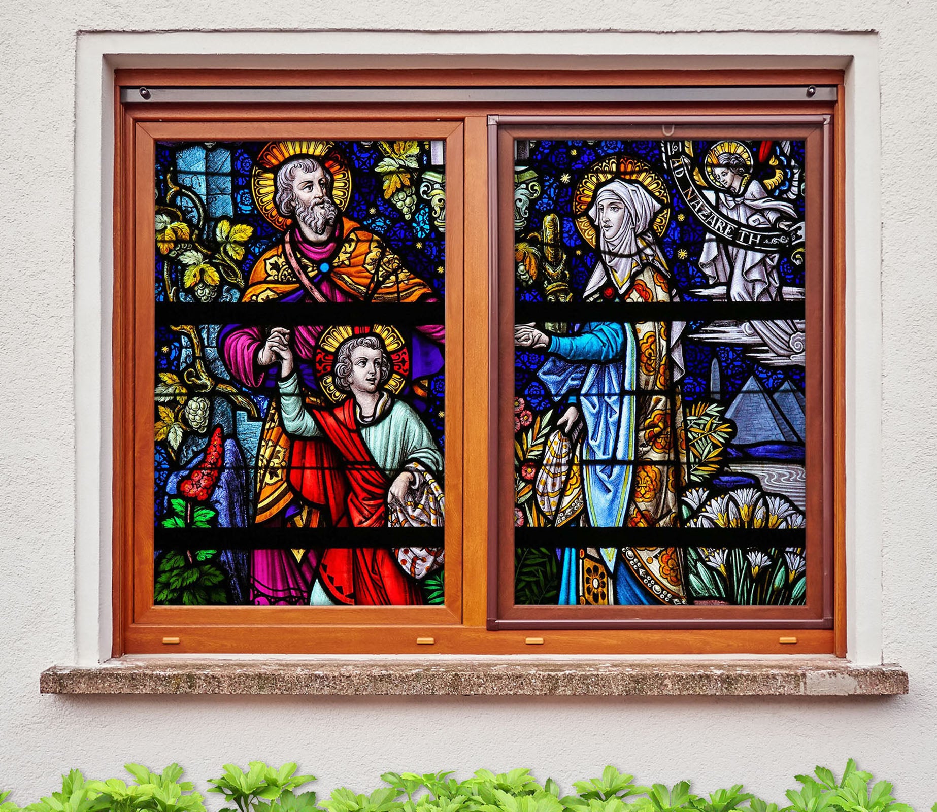 3D Old And Strong 172 Window Film Print Sticker Cling Stained Glass UV Block