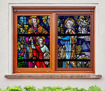 3D Old And Strong 172 Window Film Print Sticker Cling Stained Glass UV Block