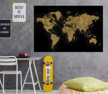 3D Golden Valley 252 World Map Wall Sticker