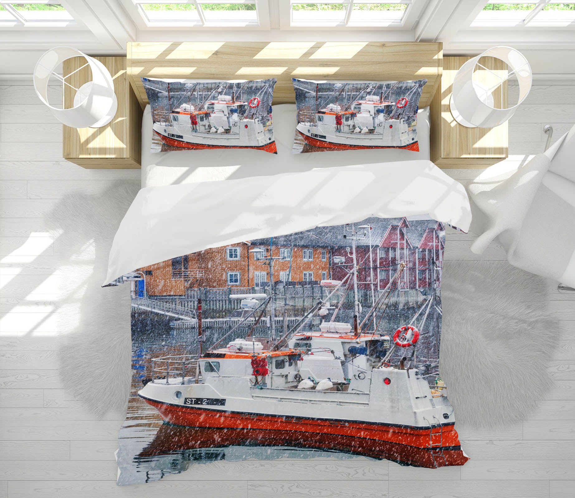 3D Arctic Seaport 005 Marco Carmassi Bedding Bed Pillowcases Quilt