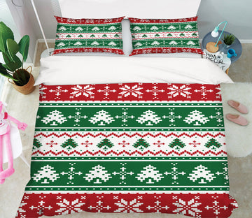 3D Tree Snowflake Pattern 53046 Christmas Quilt Duvet Cover Xmas Bed Pillowcases