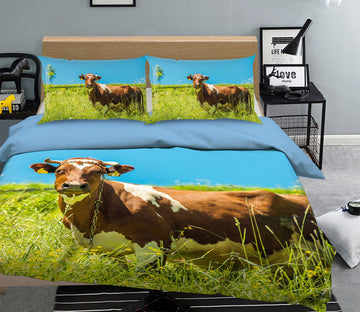 3D Brown Cow 878 Bed Pillowcases Quilt Quiet Covers AJ Creativity Home 