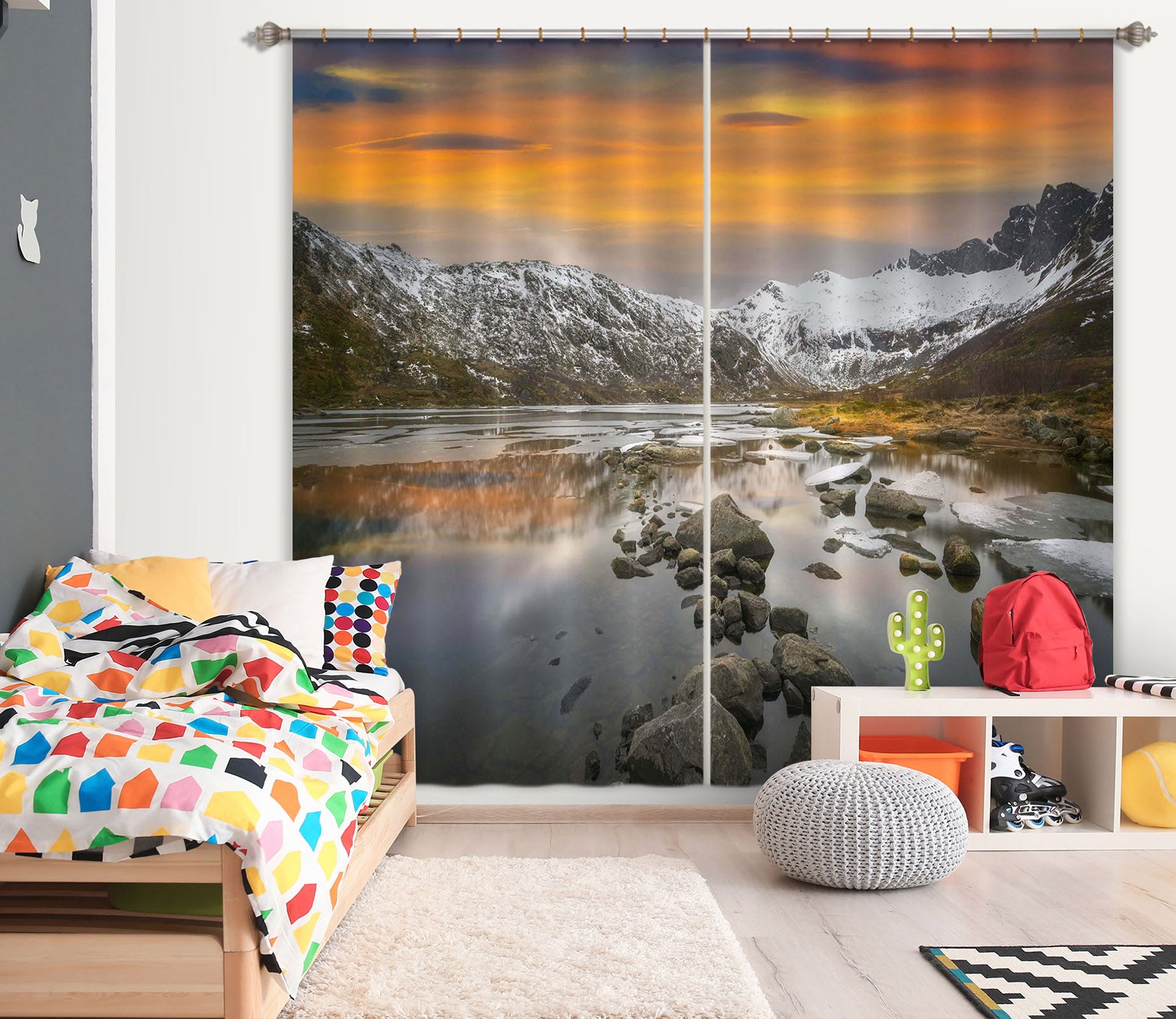 3D River Stones 138 Marco Carmassi Curtain Curtains Drapes