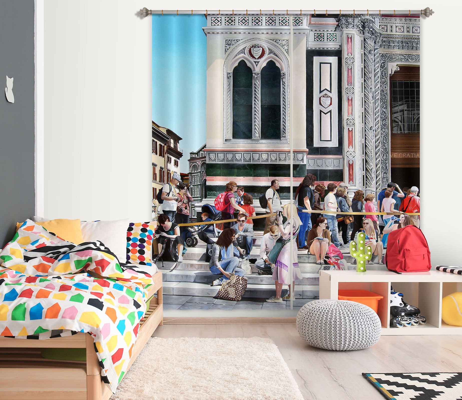 3D Street Tourists 11007 Matthew Holden Bates Curtain Curtains Drapes