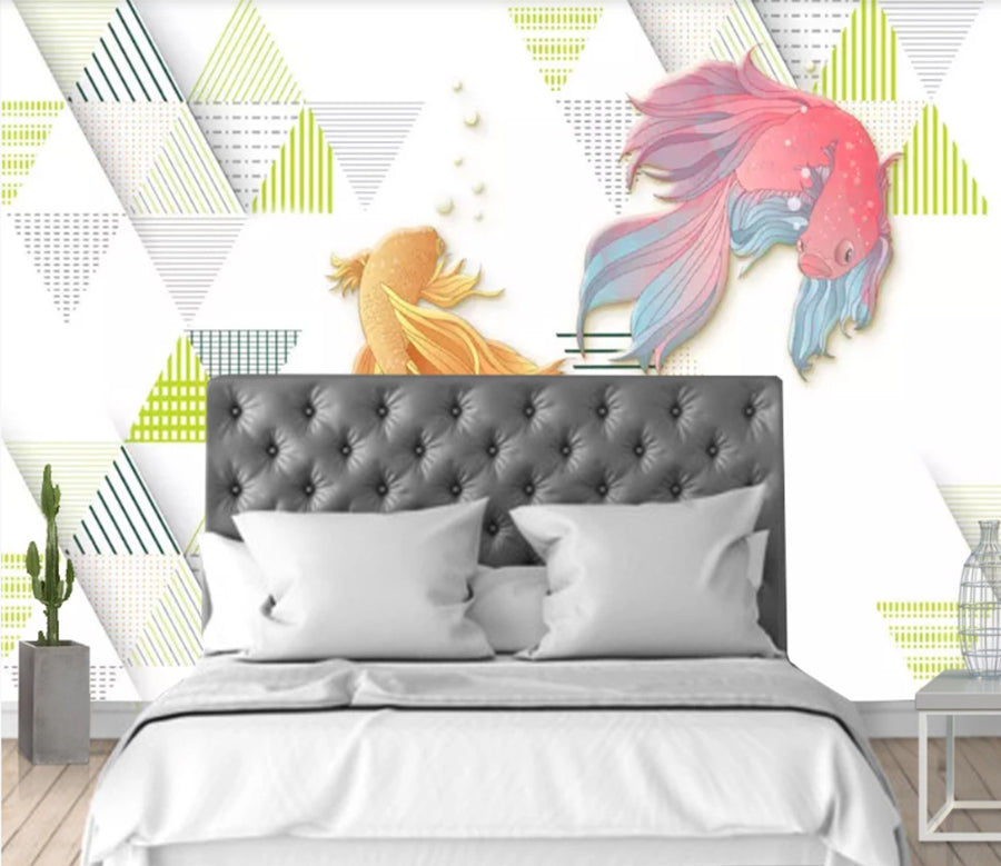 3D Goldfish Pattern WC630 Wall Murals