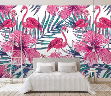 3D Flowers Flamingo 588 Wall Murals