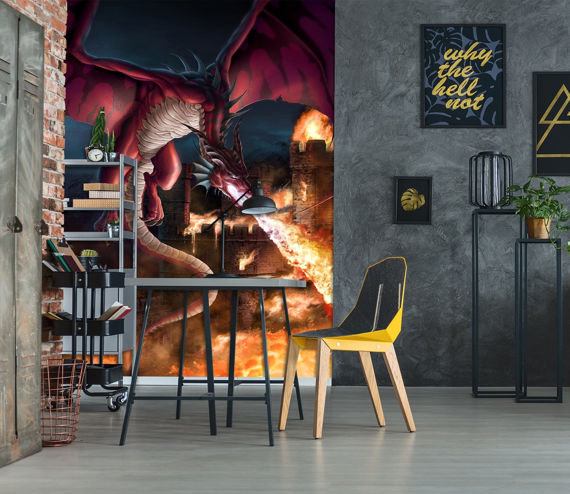 3D Dragon Spitfire 5019 Tom Wood Wall Mural Wall Murals