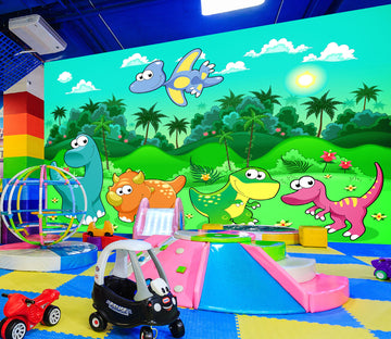 3D Cartoon Dinosaur 1401 Indoor Play Centres Wall Murals